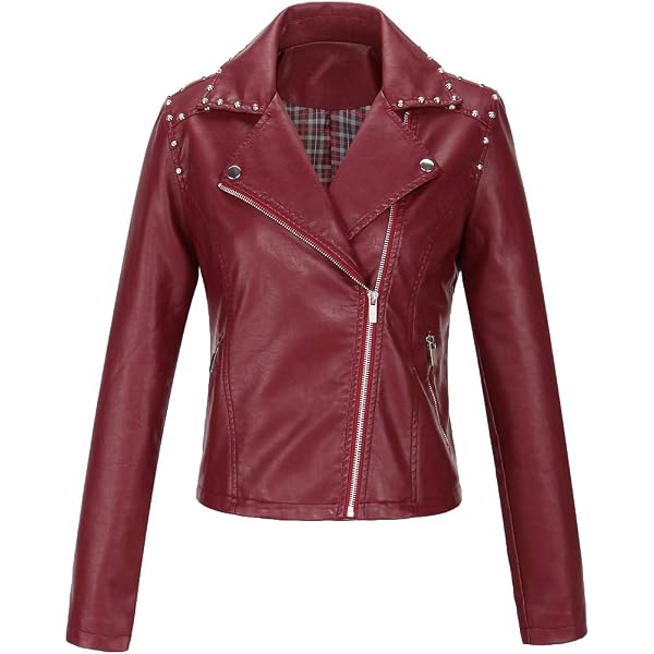 Amazon.com: Akklian Women's Faux Leather Jackets & Coats Skew